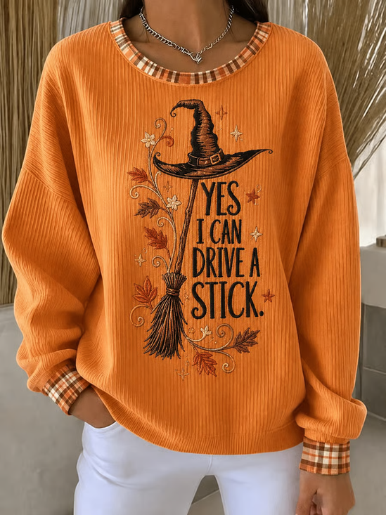 Loose Printing Casual Crew Neck Sweatshirt