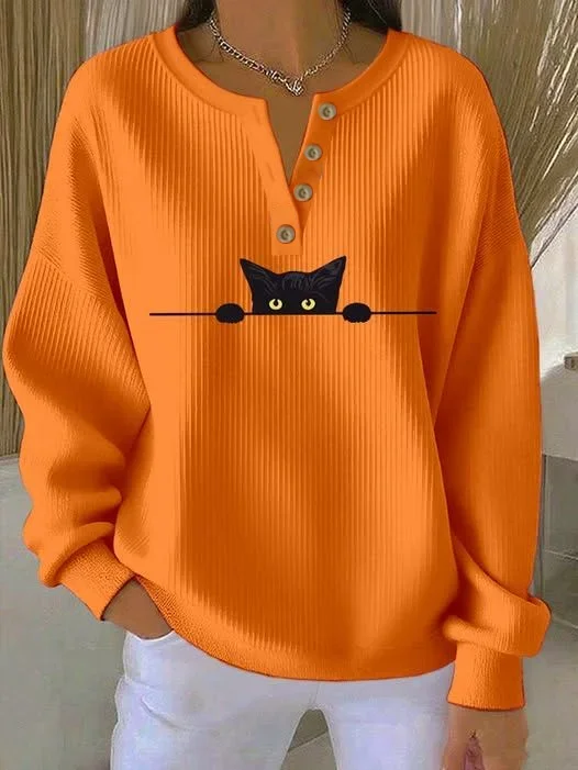 Casual Crew Neck Regular Fit Printing Sweatshirt