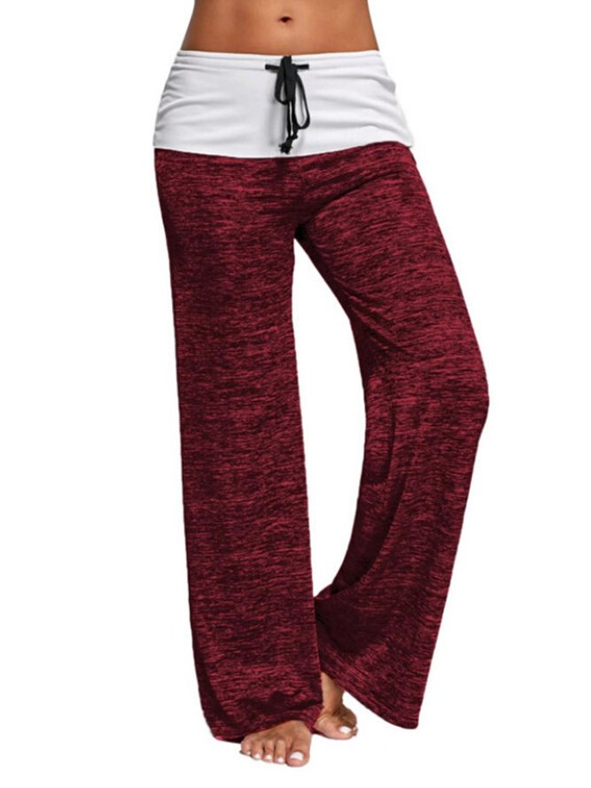 Cotton Solid Casual Sports Pants