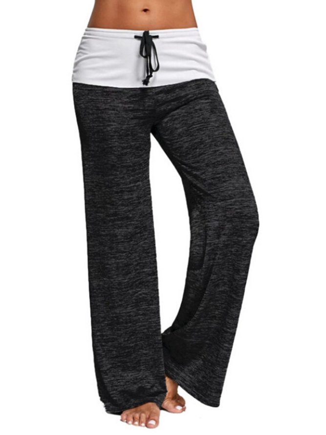 Cotton Solid Casual Sports Pants