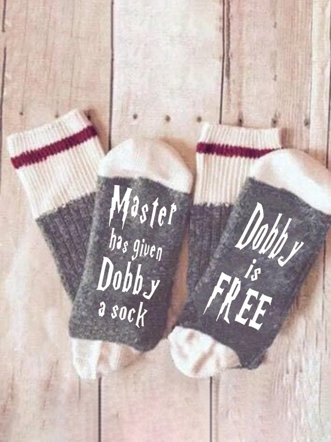 Womens Master has given Dobby a Socks Cotton Letter Socks