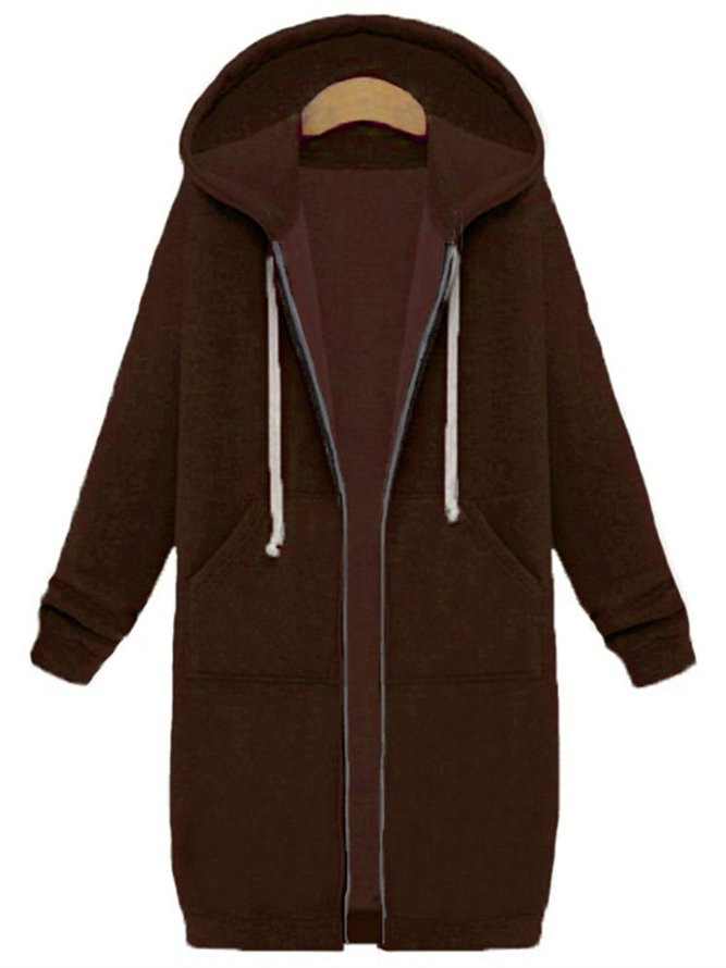 Long Sleeve Hoodie Shift Casual Coat for Women