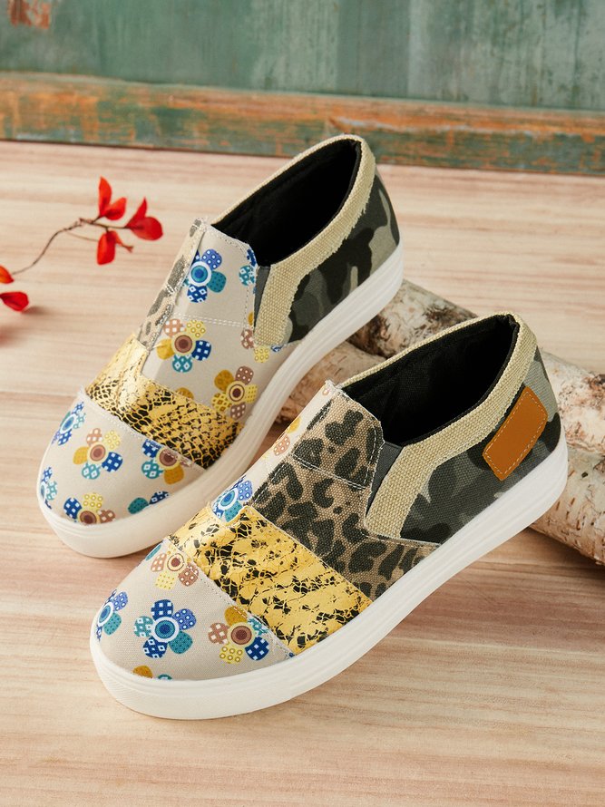 Women Casual Printing Closed Toe Sneakers Shoes
