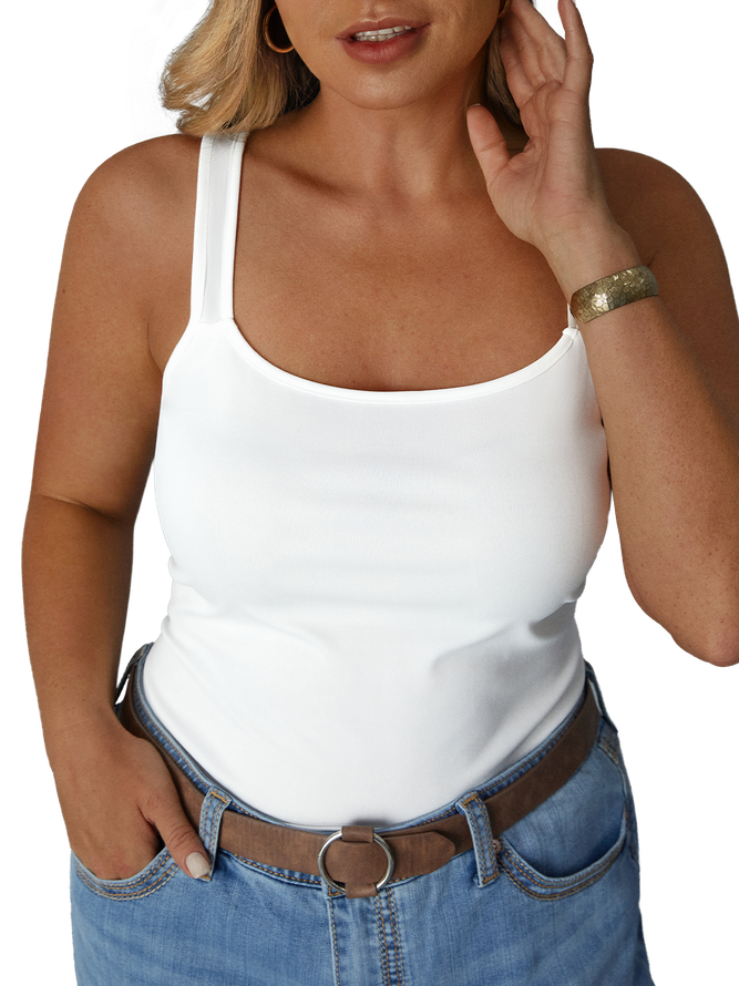 Plus Size Sexy Skinny Solid Sleeveless Knit Tank