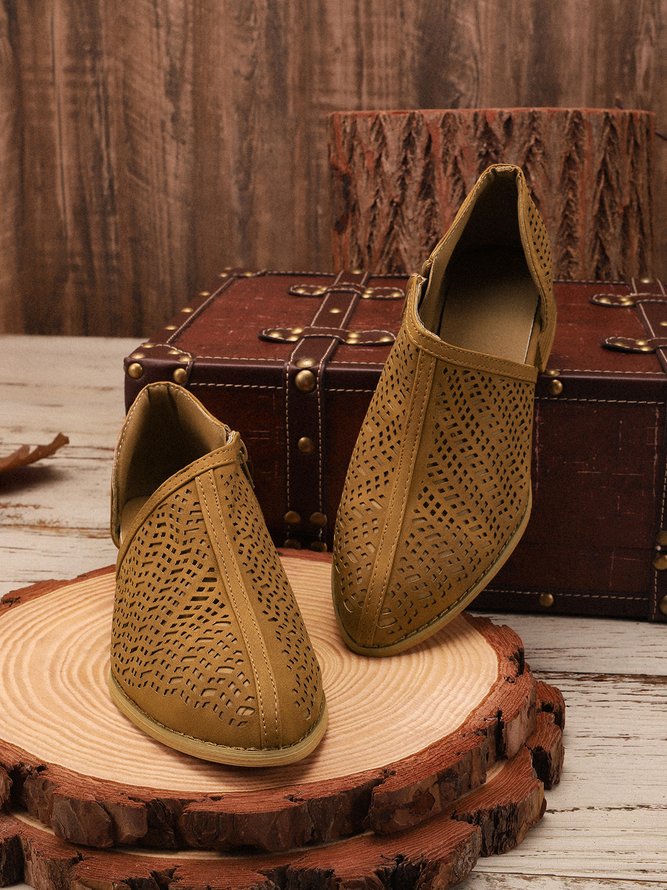 Women Fall Detailed Open Side Flat Sandals