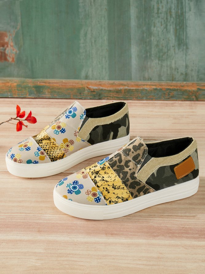 Women Casual Printing Closed Toe Sneakers Shoes