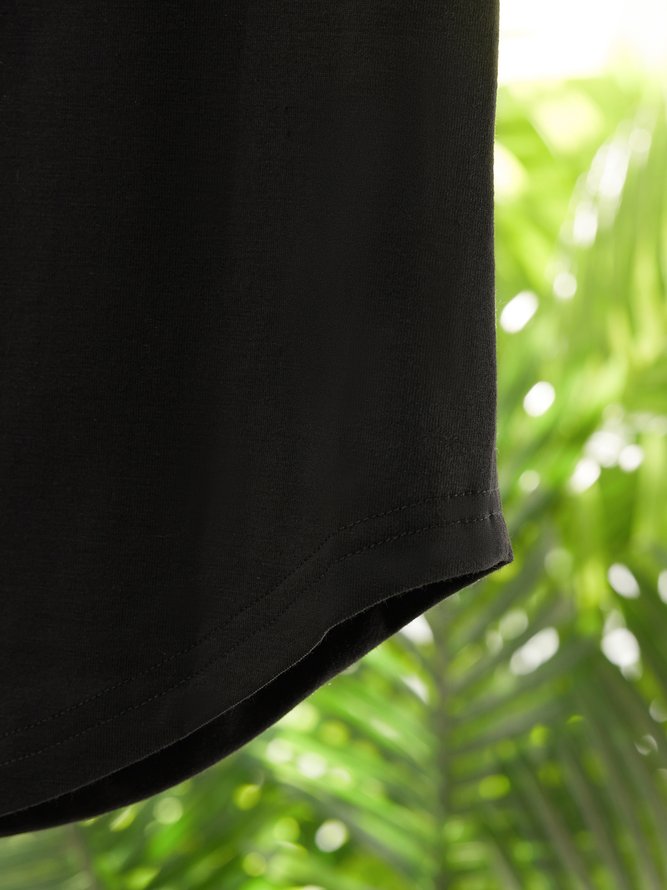 Cotton-Blend Shift Crew Neck Tank & Cami
