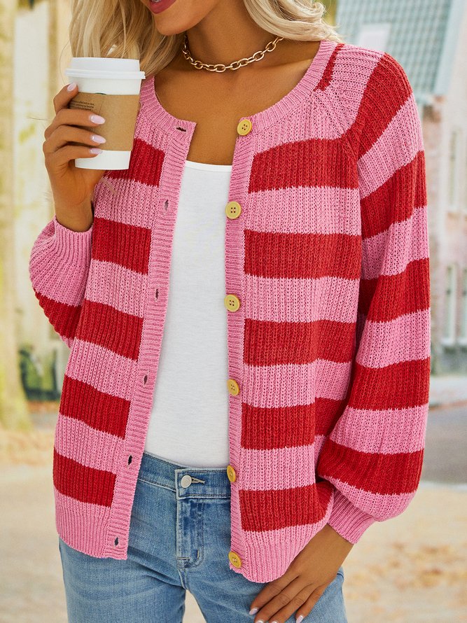 Casual Striped Sweater coat