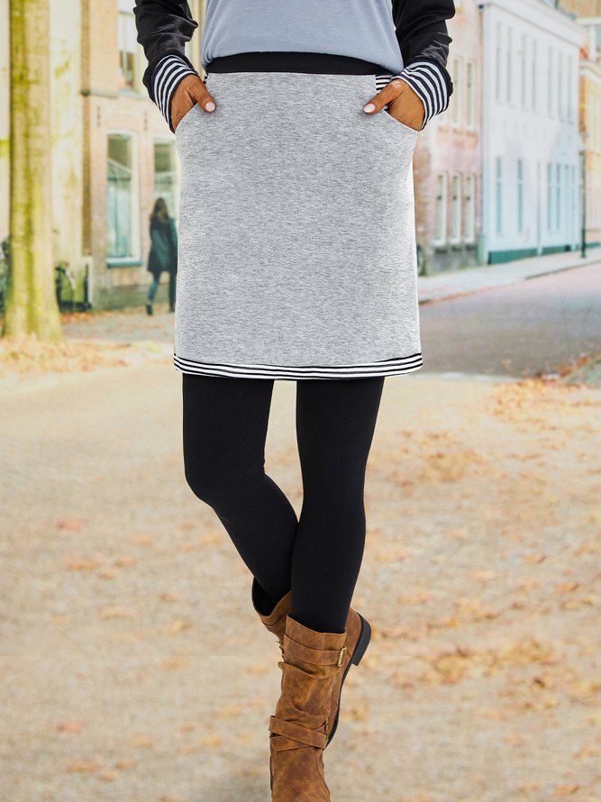 Casual Cotton-Blend Skirt