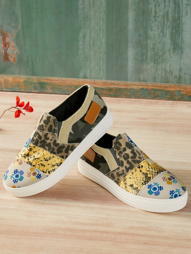 Women Casual Printing Closed Toe Sneakers Shoes