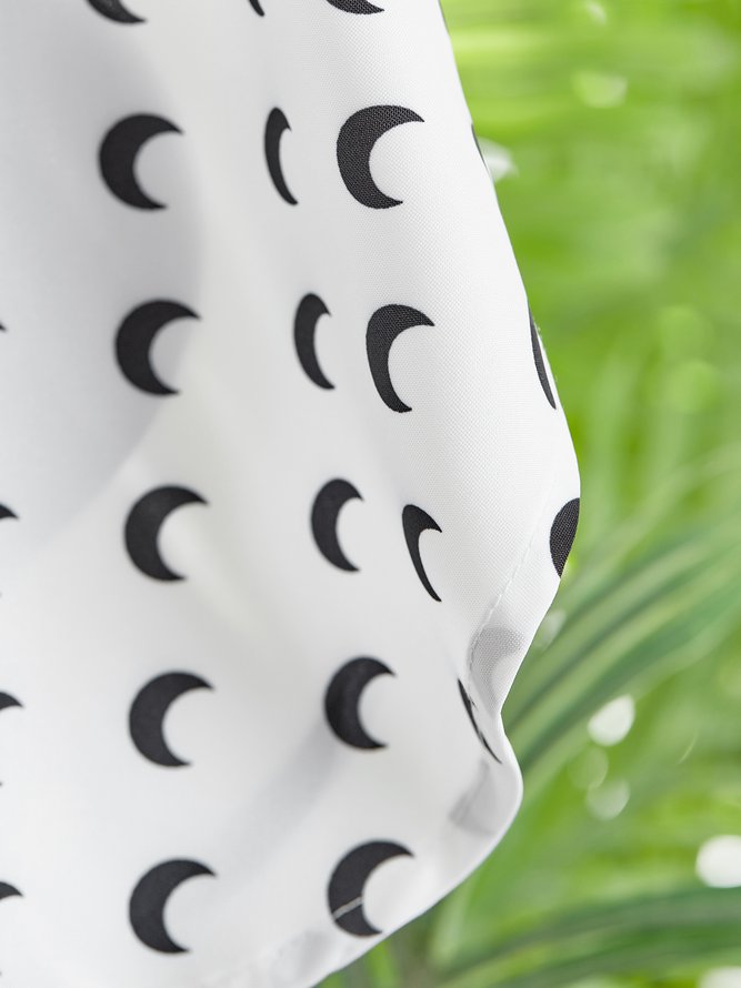 Casual Polka Dots Long Sleeve Shirt Collar Printed Blouse