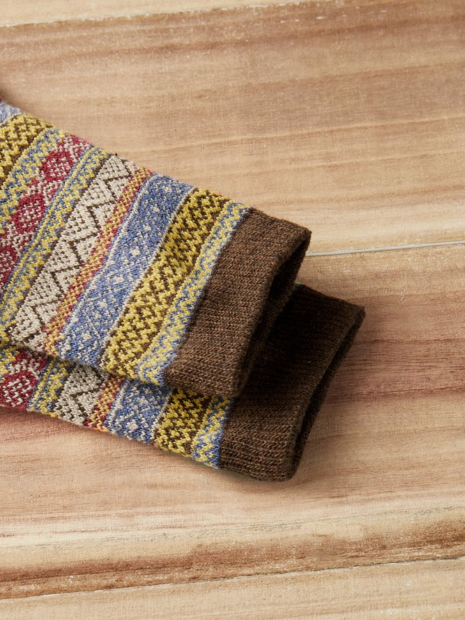 Multicolor Stripes Knitted Socks