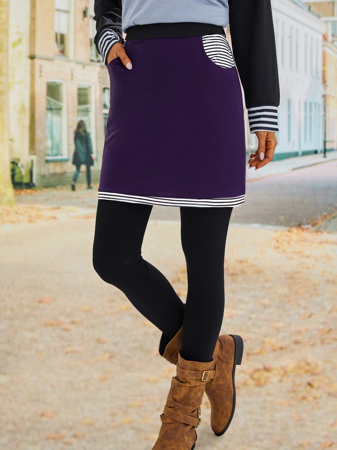 Casual Cotton-Blend Skirt