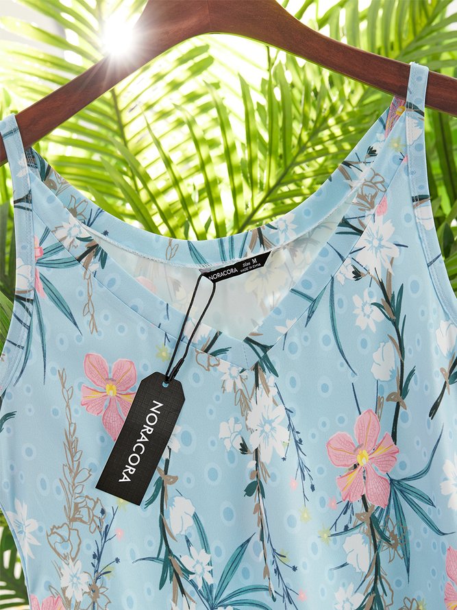 Casual Floral Sleeveless