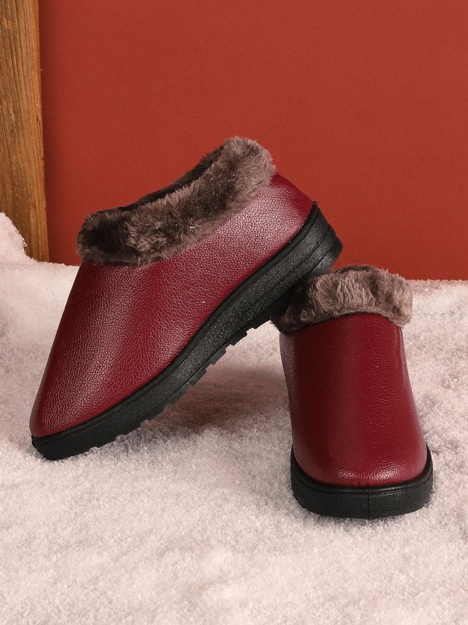 Simple Casual Warm Plush Ankle Boots