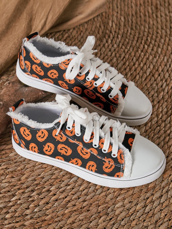 Halloween Pumpkin Pattern Canvas Shoes