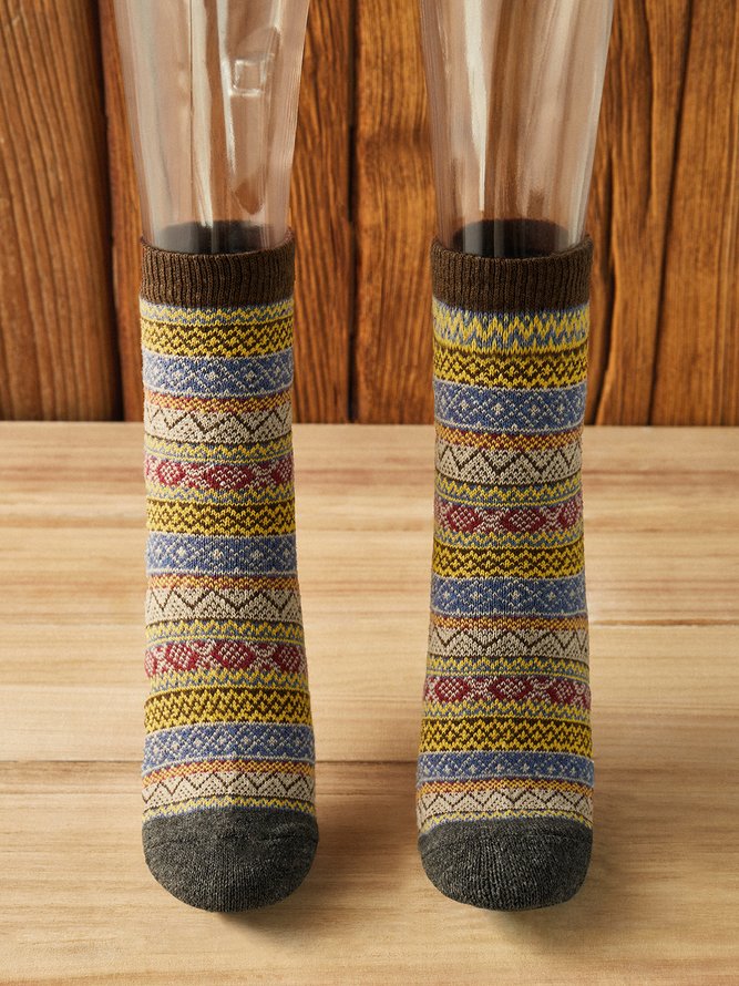 Multicolor Stripes Knitted Socks