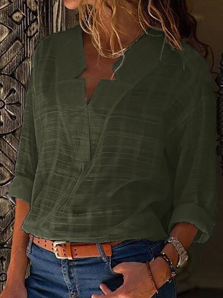 Sexy V Neck Pure Color Blouse