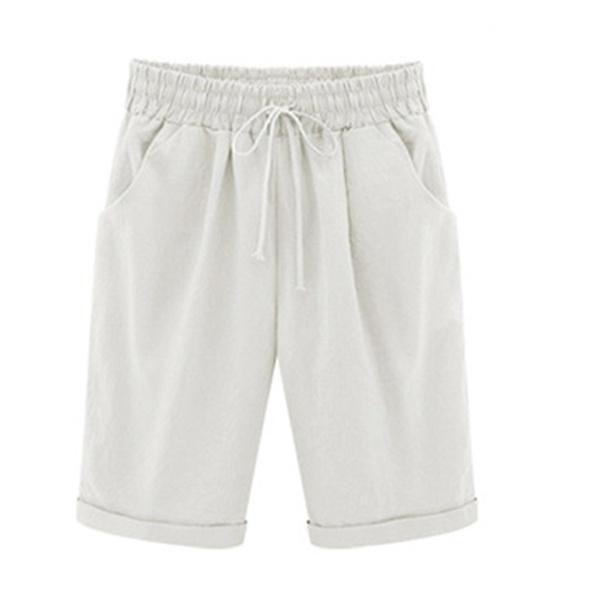 Women Casual Linen & Cotton Bottoms Shorts