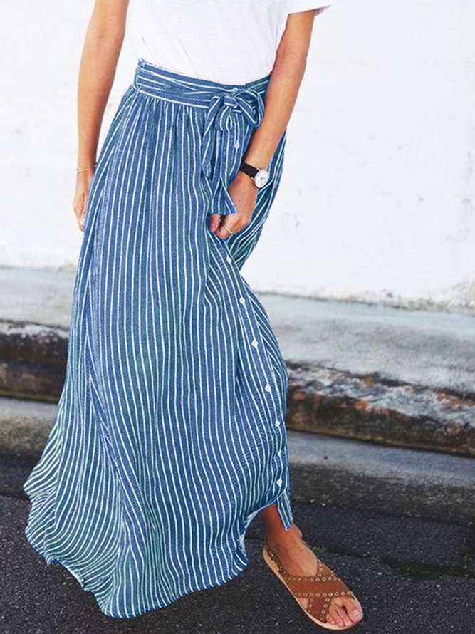 Casual Striped Skirt