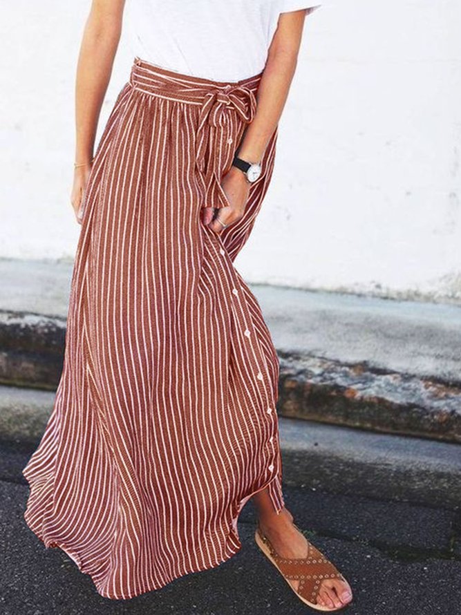 Casual Striped Skirt