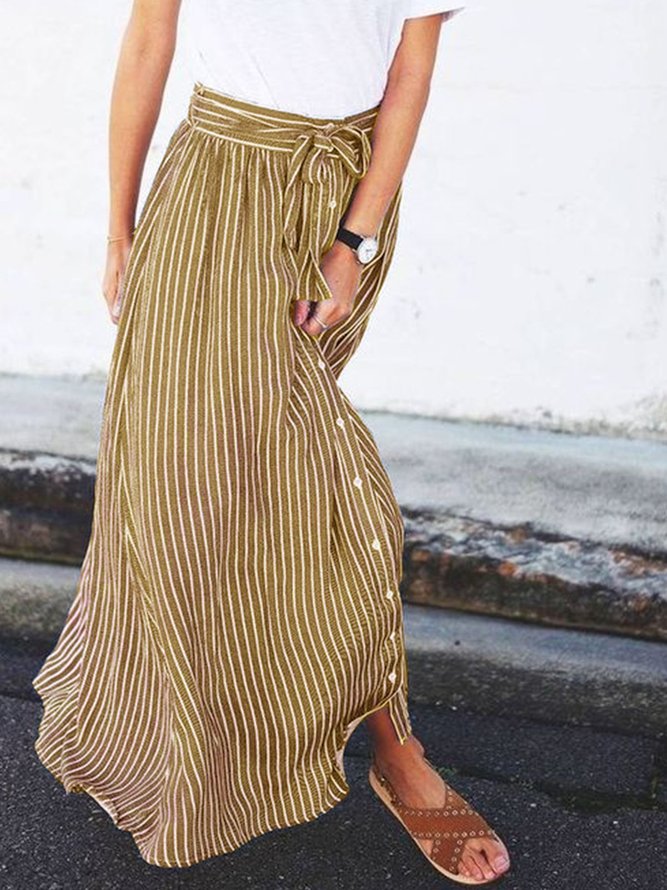 Casual Striped Skirt