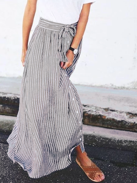 Casual Striped Skirt