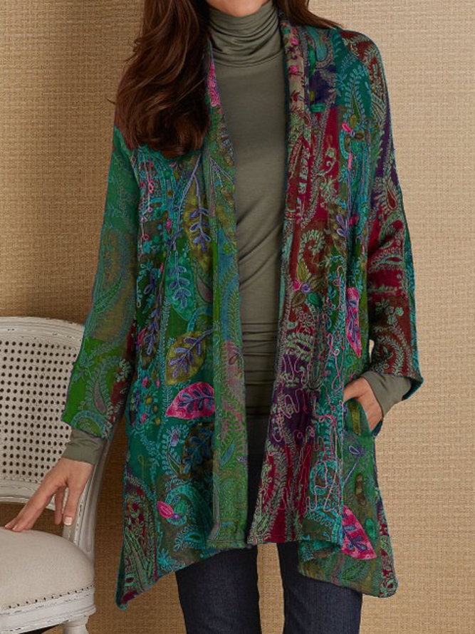 Long Sleeve Printed Knit coat