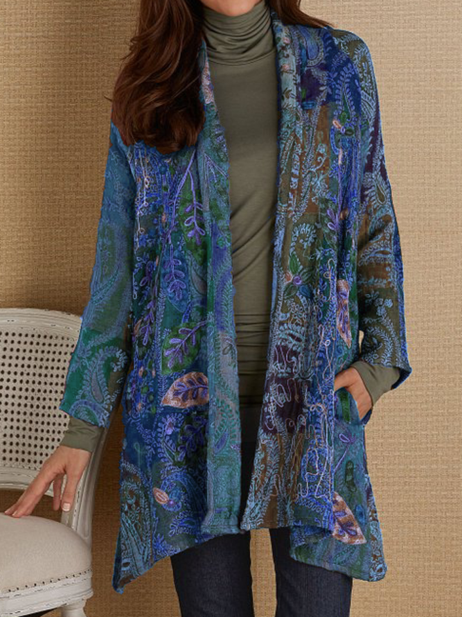 Long Sleeve Printed Knit coat