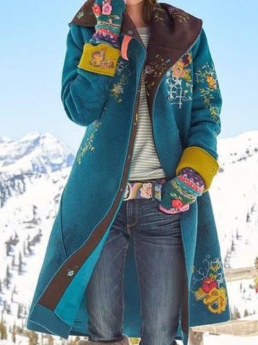 Blue Hoodie Long Sleeve Jacket