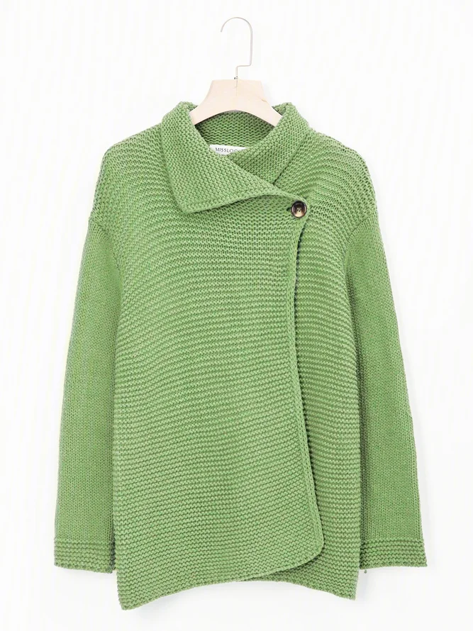 Solid Long Sleeve Casual Sweater coat