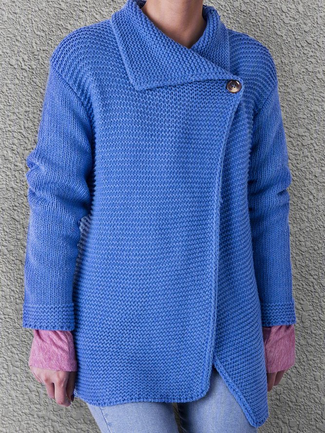 Solid Long Sleeve Casual Sweater coat