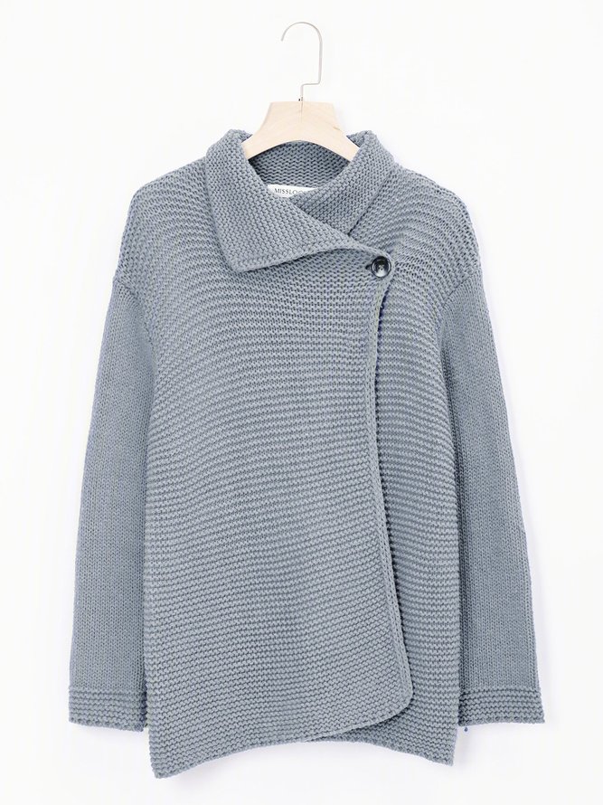 Solid Long Sleeve Casual Sweater coat