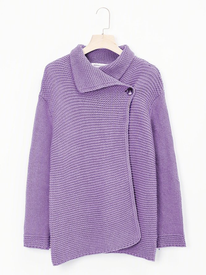 Solid Long Sleeve Casual Sweater coat