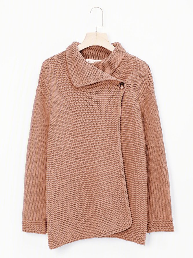 Solid Long Sleeve Casual Sweater coat