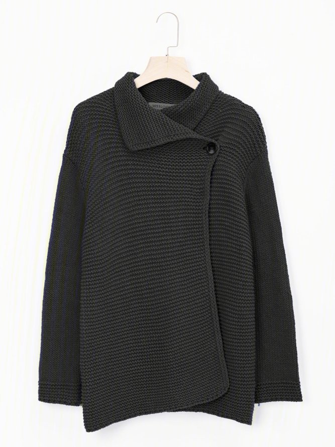 Solid Long Sleeve Casual Sweater coat