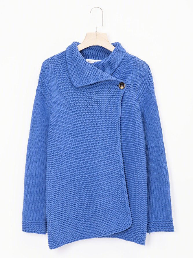 Solid Long Sleeve Casual Sweater coat