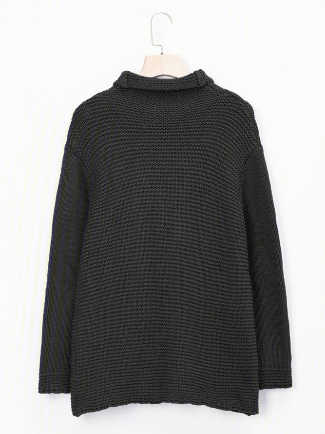 Solid Long Sleeve Casual Sweater coat