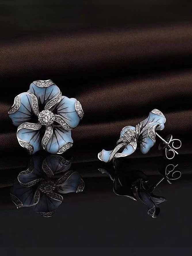 zolucky Flower Leaf Earrings | Accessories | Blue Jewelry | zolucky