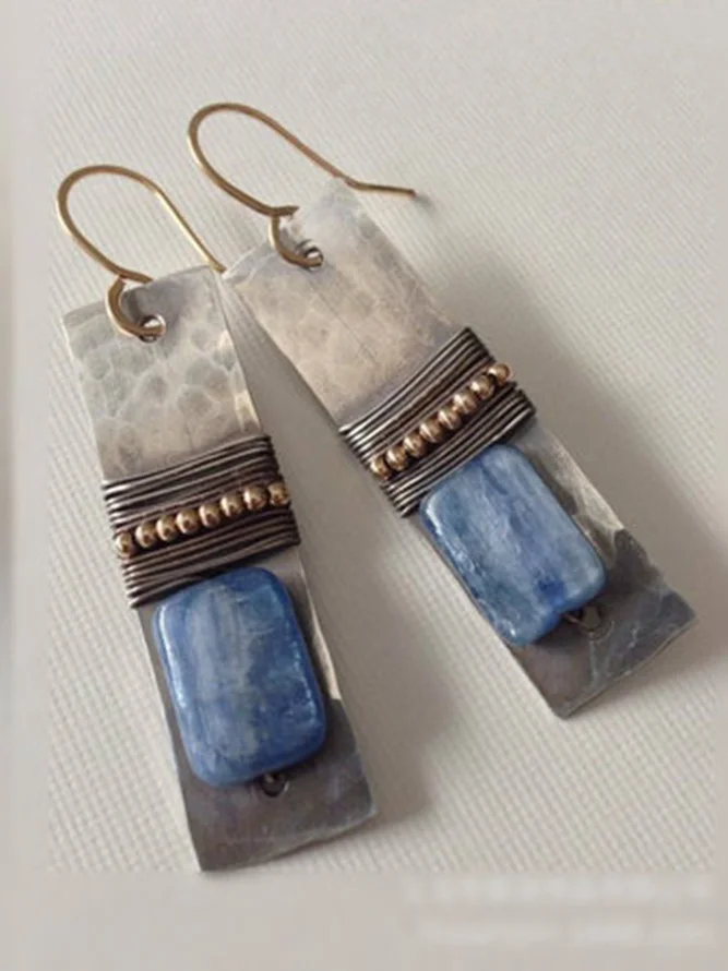 zolucky Woman Fashion Bohemia Blue Alloy Earrings