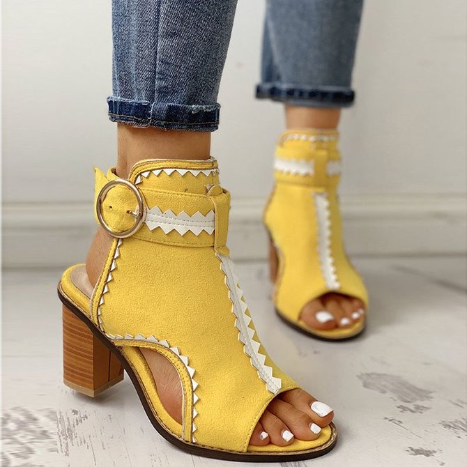 yellow chunky sandals
