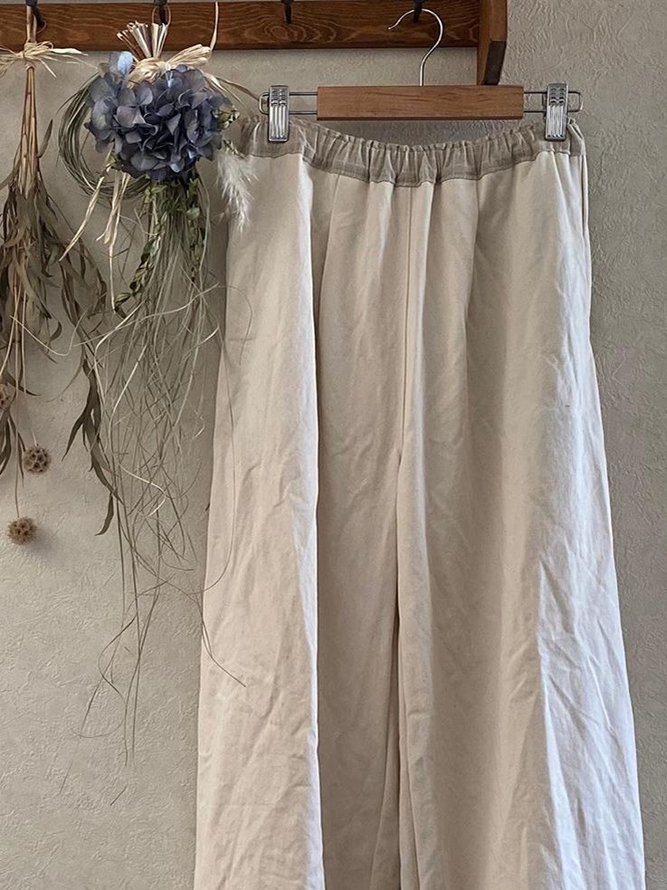 Beige Casual Shift Pants