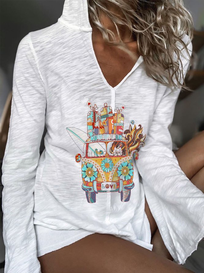 White Long Sleeve Cotton Shirt & Top