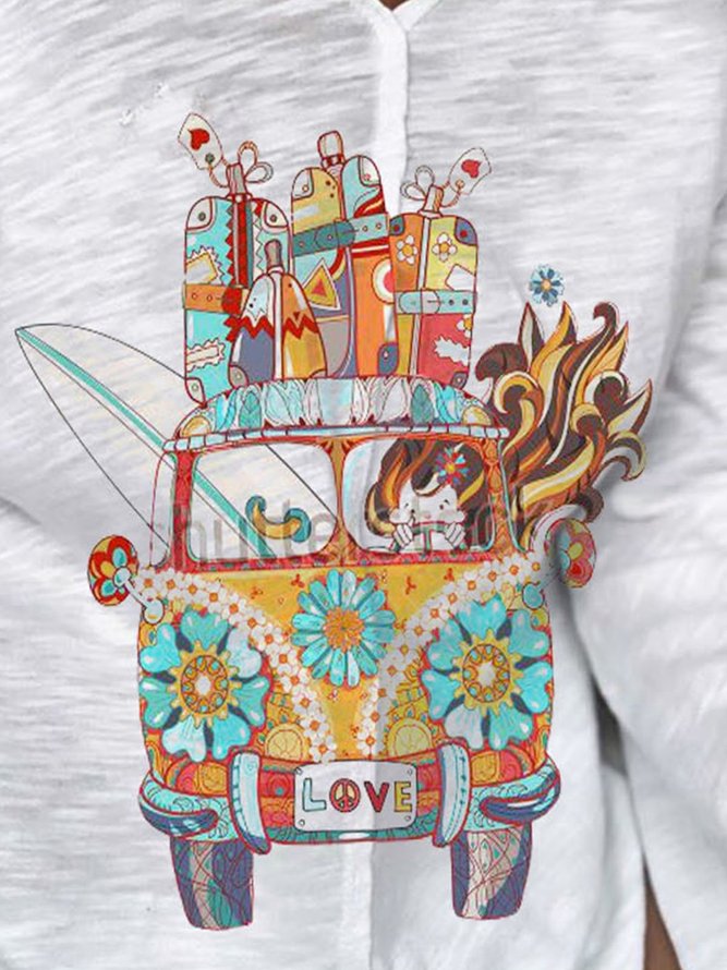 White Long Sleeve Cotton Shirt & Top