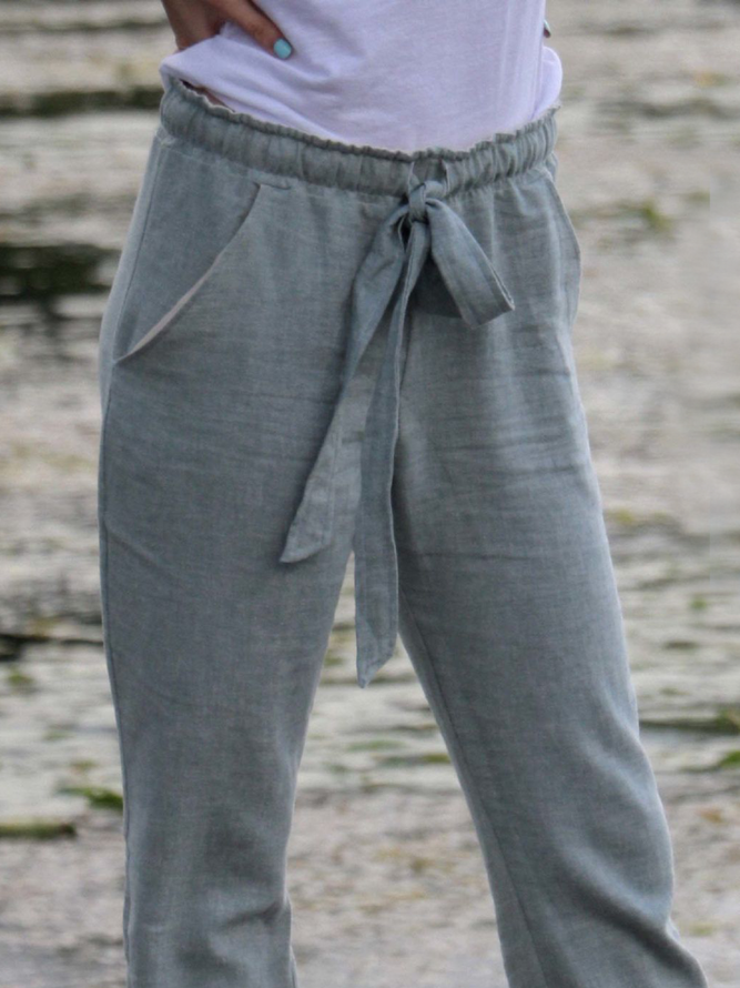 Vintage Casual Solid Pants