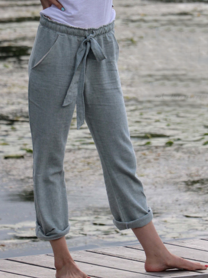 Vintage Casual Solid Pants