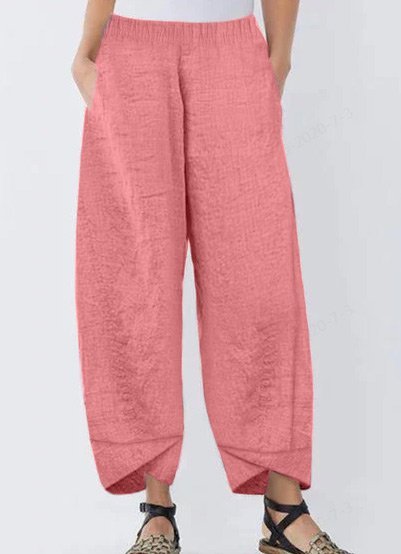 Casual Linen Paneled Pants