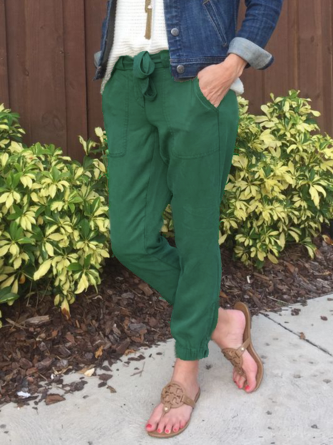 Casual Sports Solid Pants