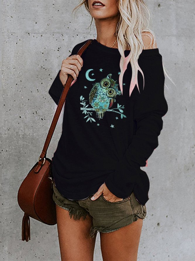 Long Sleeve Shift Floral-Print Top