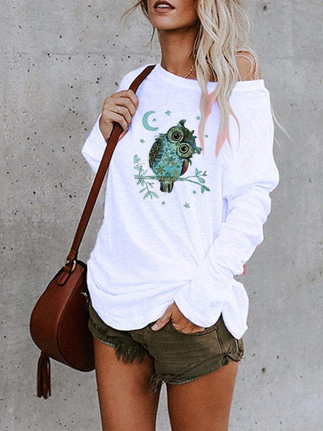 Long Sleeve Shift Floral-Print Top